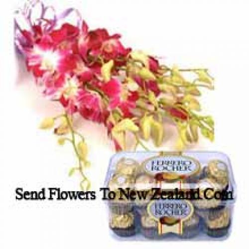 Charming Pink Orchids with 16 Pcs Ferrero Rochers