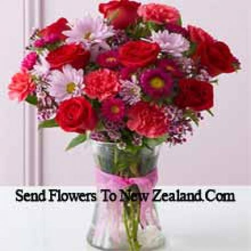 Cute Red Roses and Carnations