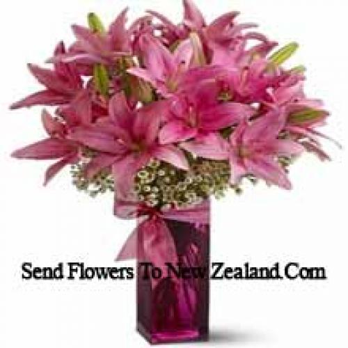 Pink Lilies in Beautiful Vase