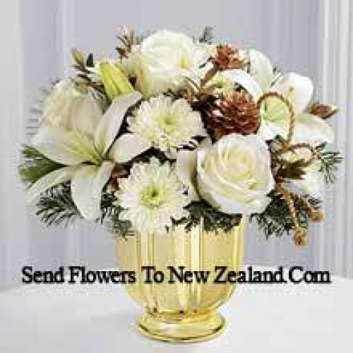 Splendid Arrangement of Lilies, Roses etc