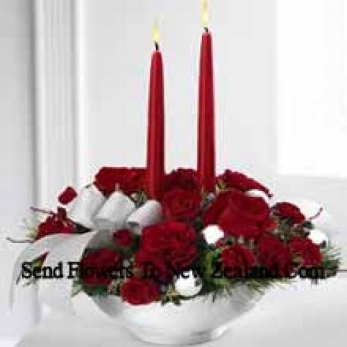 Elegant Festival Centerpiece with Candles